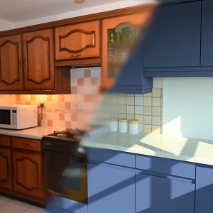 kitchen upgrade blended real and CAD